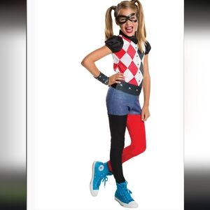 Harley Quinn Girls Costume DC Comic Book Day Supervillain Childs Sz Medium